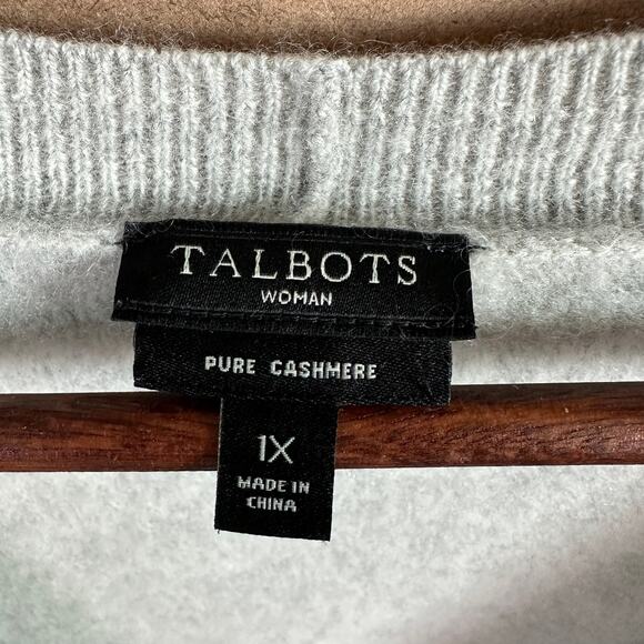 Talbots 100 Cashmere Long Duster Cardigan Sweater Medium Gray Quiet Luxury EUC - Picture 7 of 9